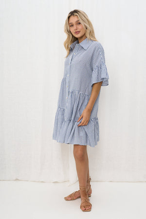 Chosen By Fifi & Annie Roxy Oversized Shirt Dress | Blue Stripe