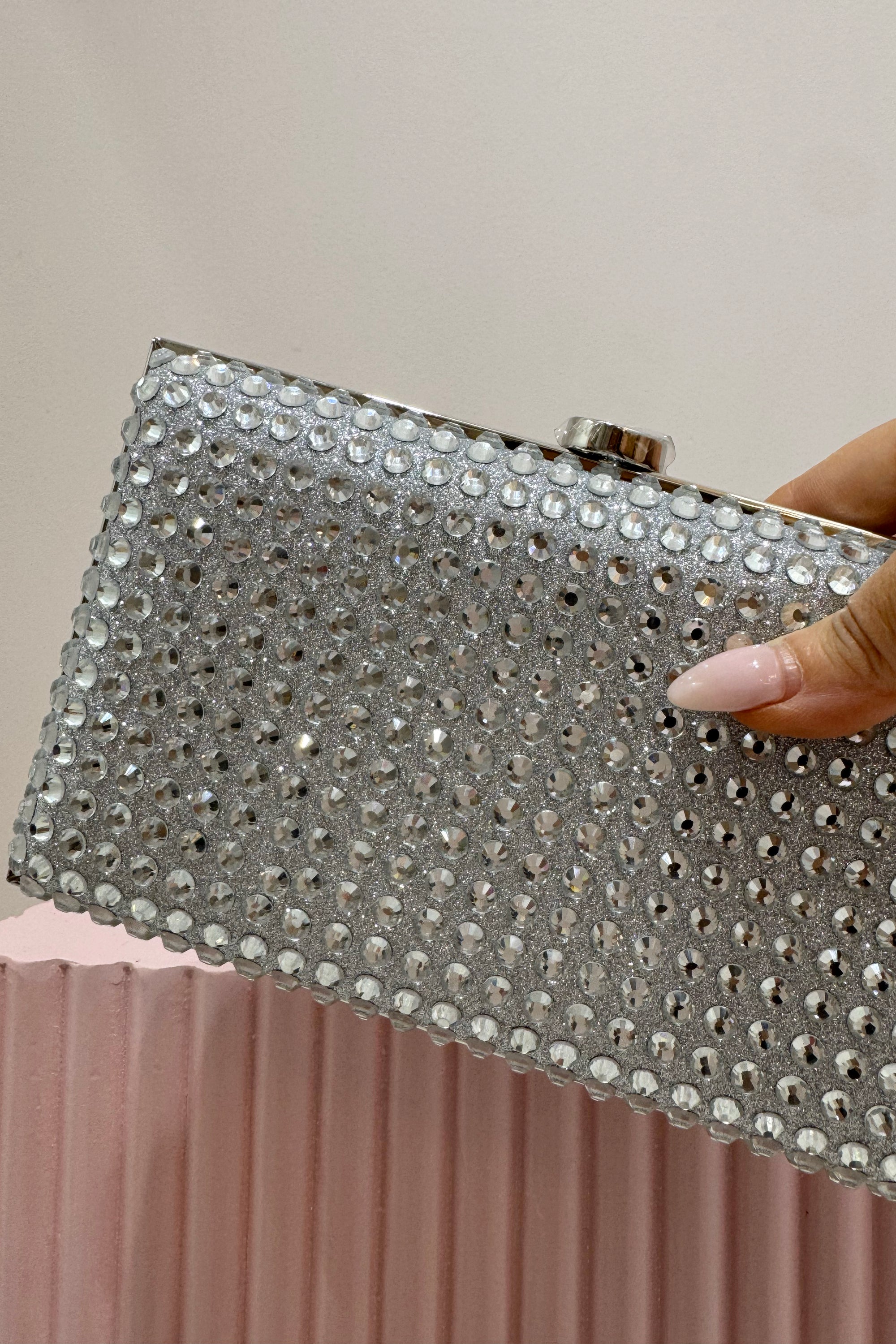 Olga Berg Manuela Hotfix Clutch | Silver