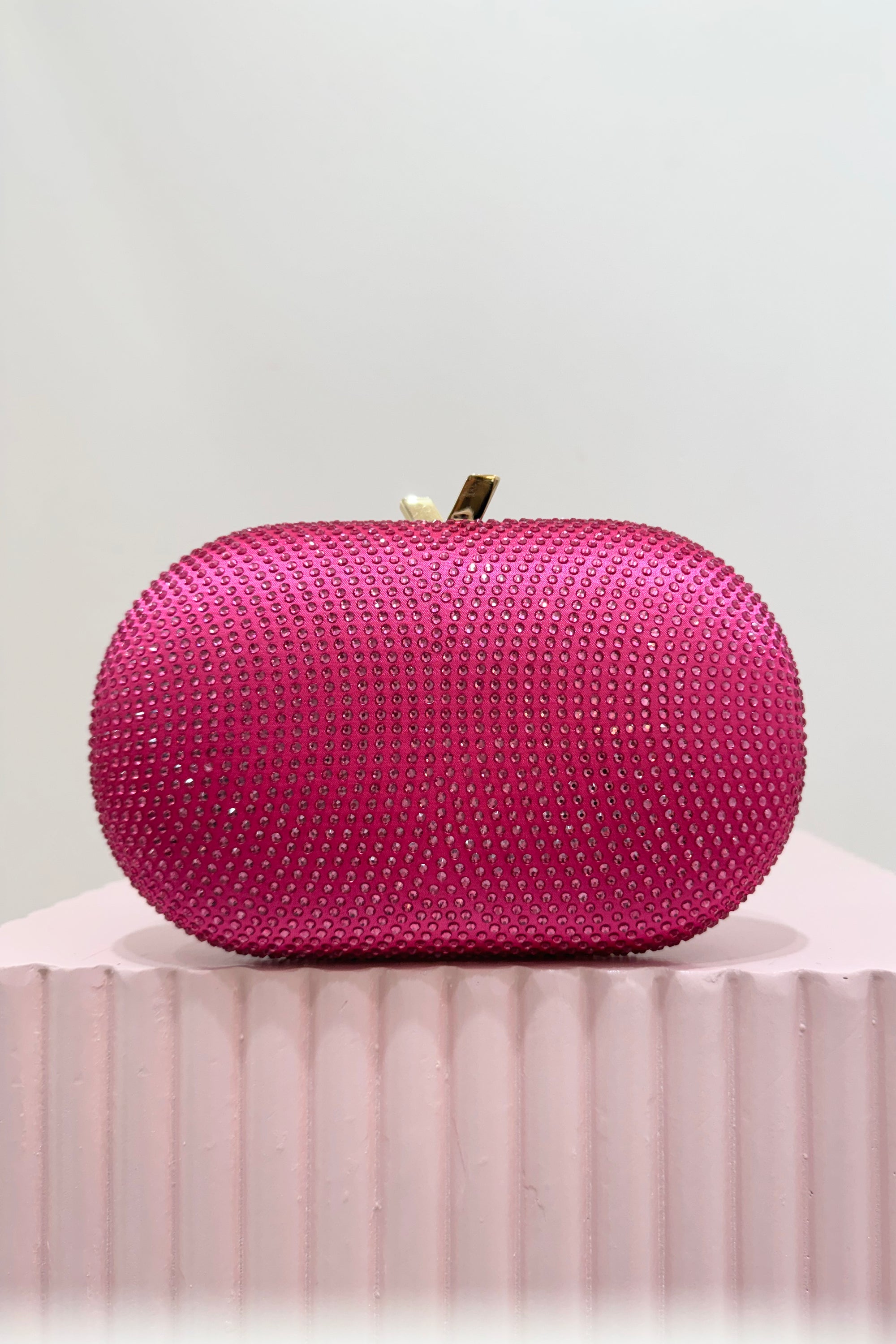 Olga Berg Melanie Hotfix Clutch | Fuchsia