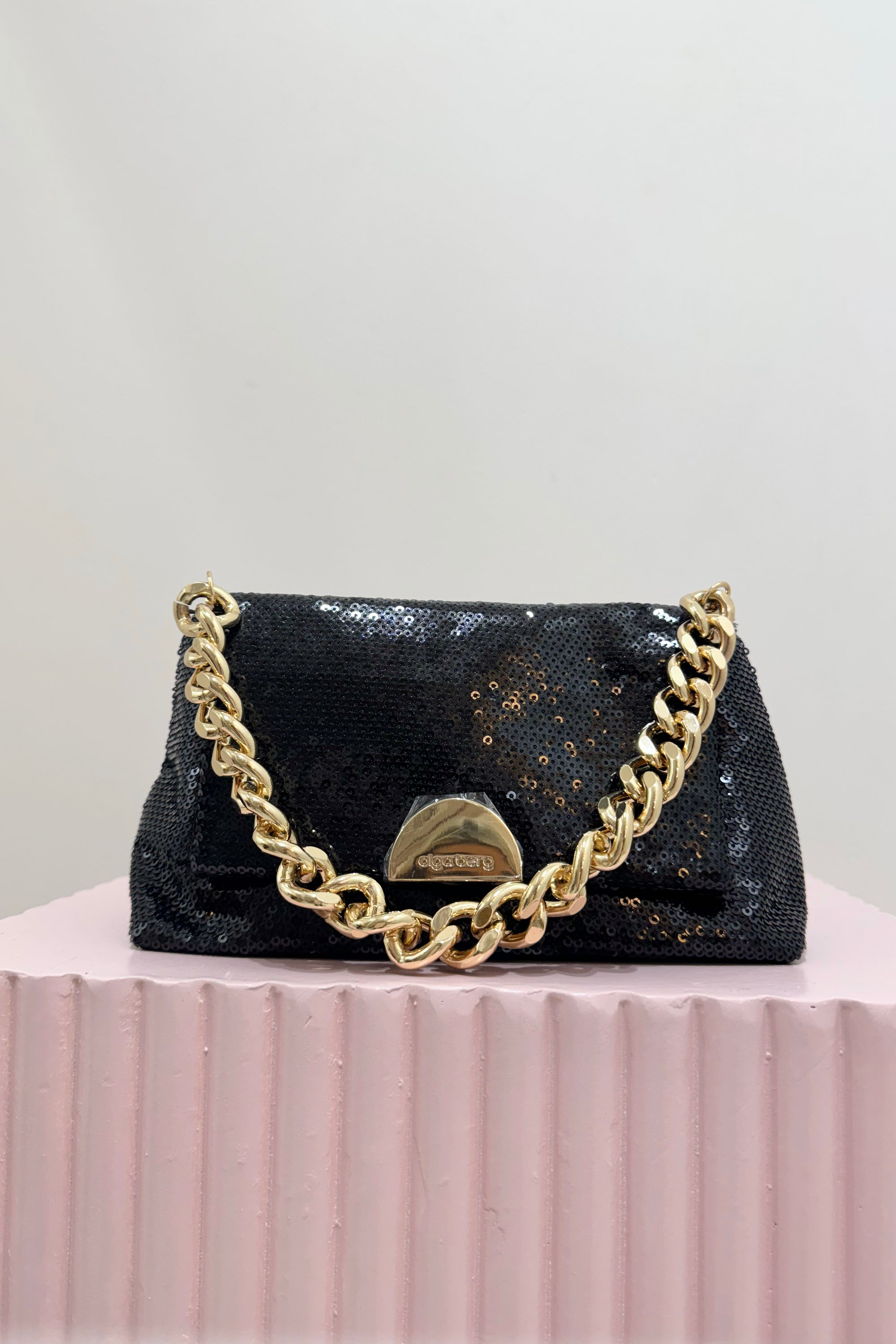 Olga Berg Lily Sequin Bag | Black