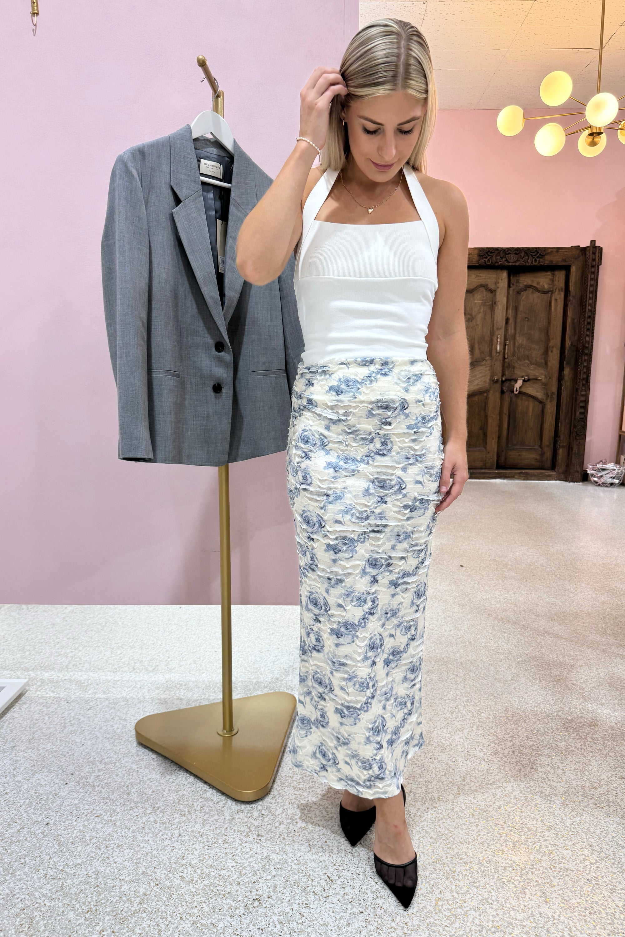 Bec + Bridge Riva Maxi Skirt | Porcelain Rose