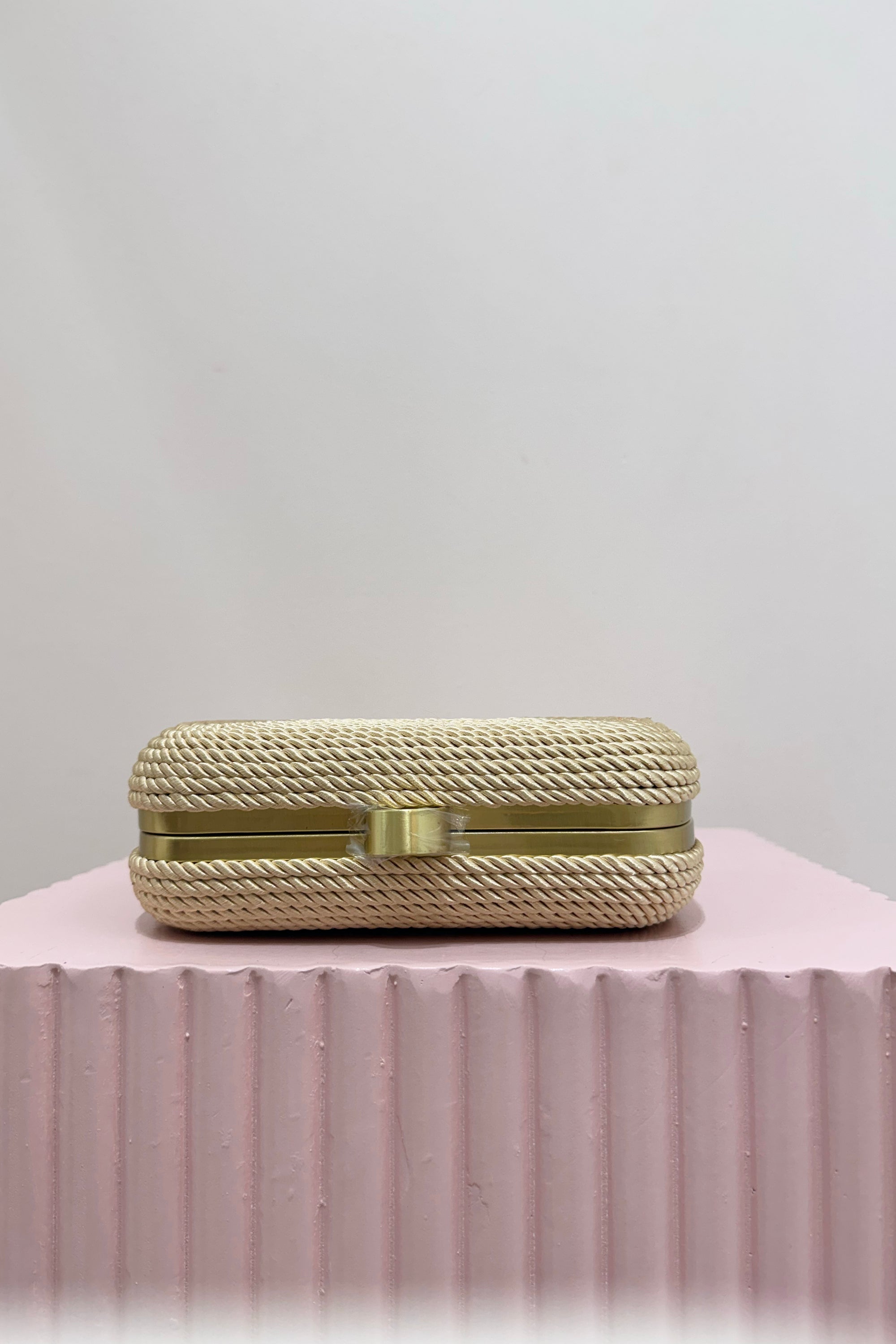 Olga Berg Martina Coiled Rope Clutch | Natural