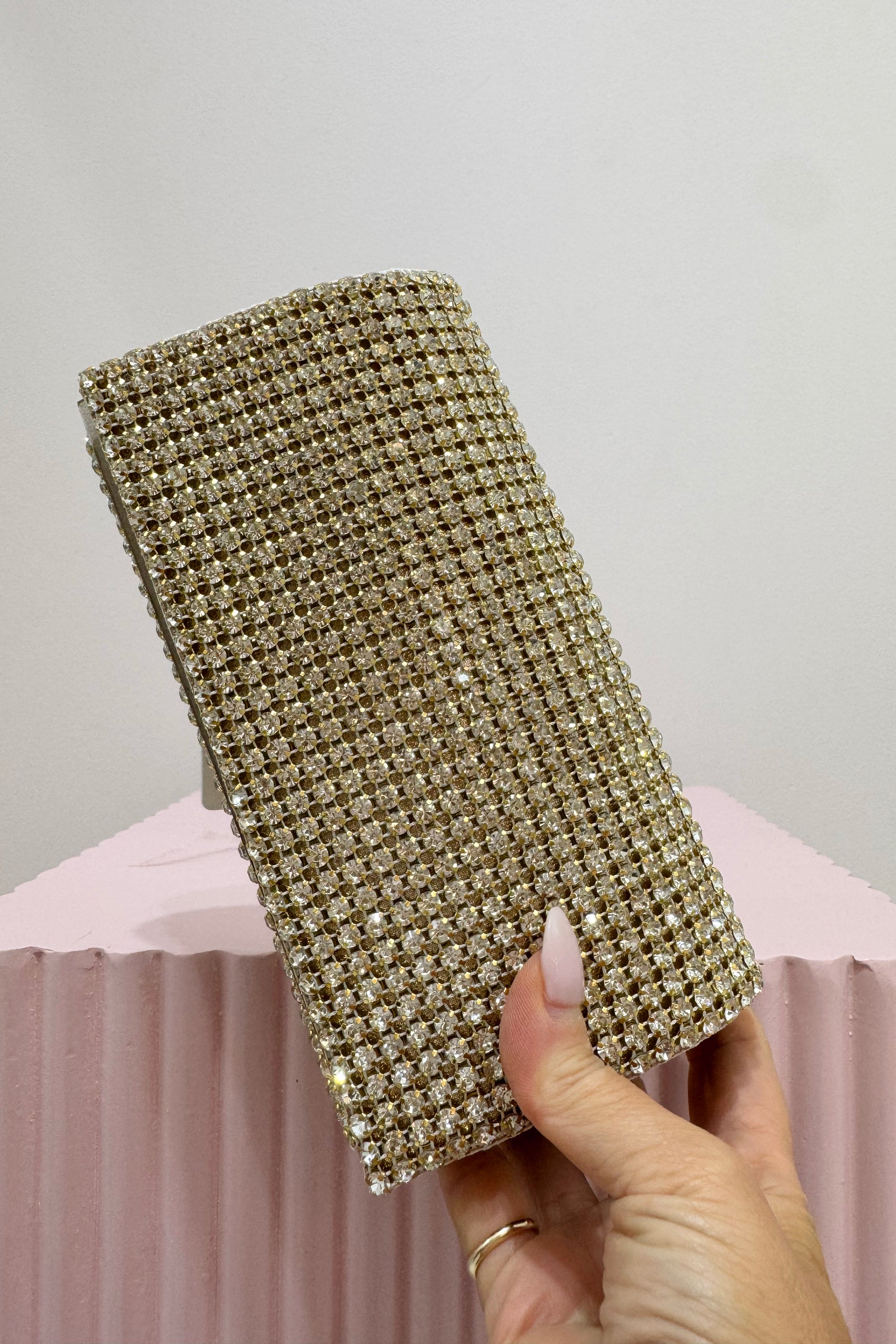 Olga Berg Mariana Crystal Clutch | Champagne