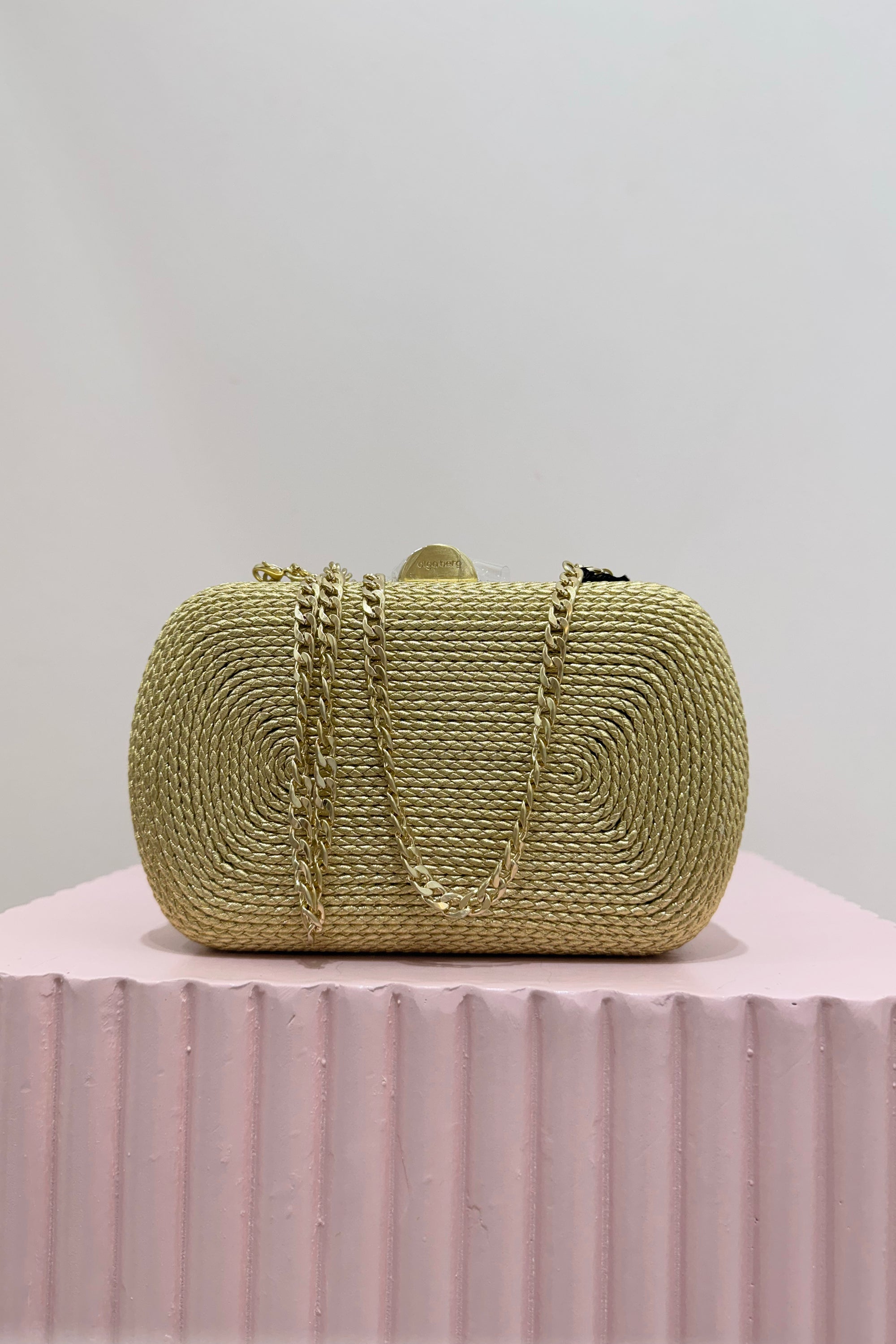 Olga Berg Martina Coiled Rope Clutch | Gold