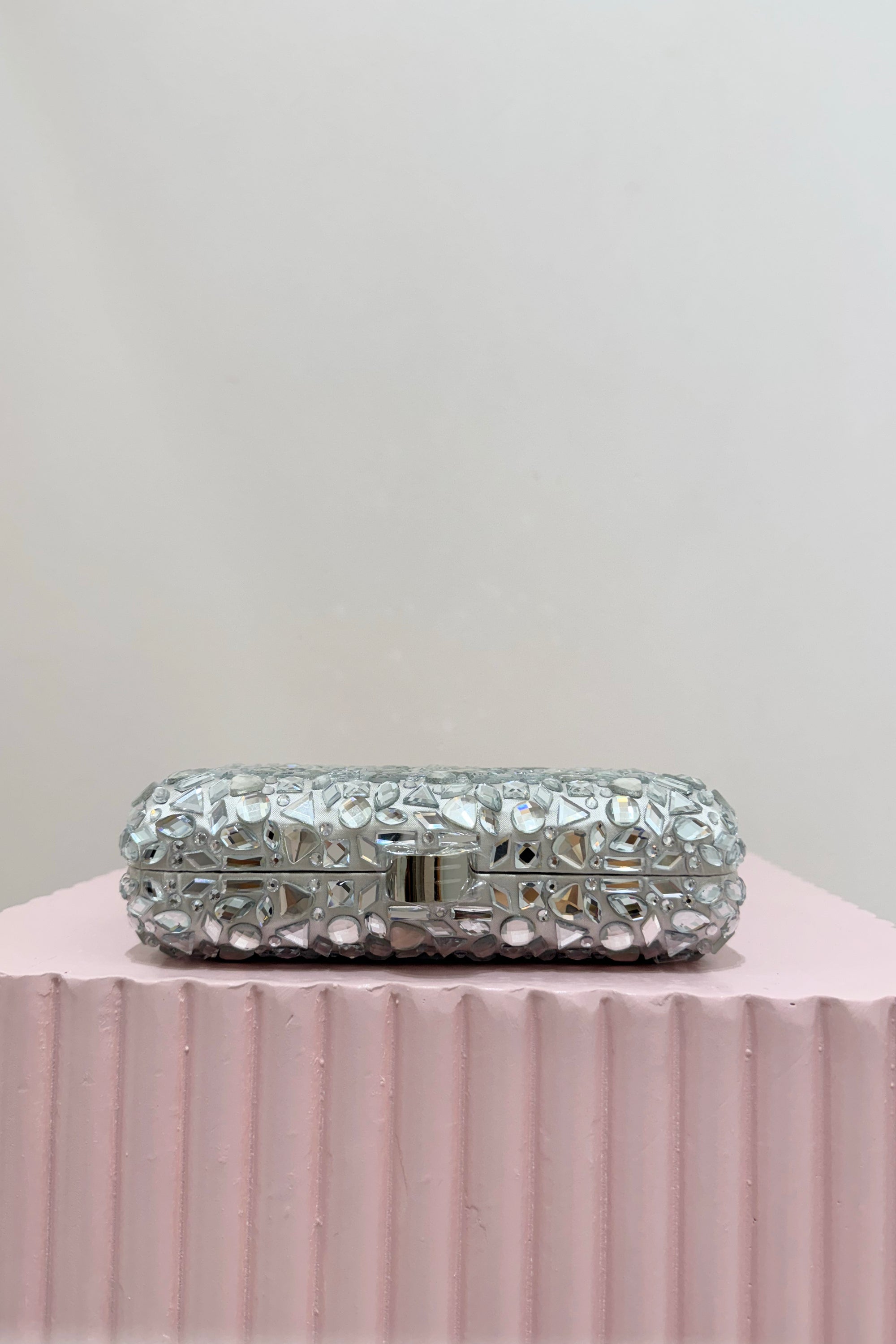 Olga Berg Aviva Crystal Clutch | Silver