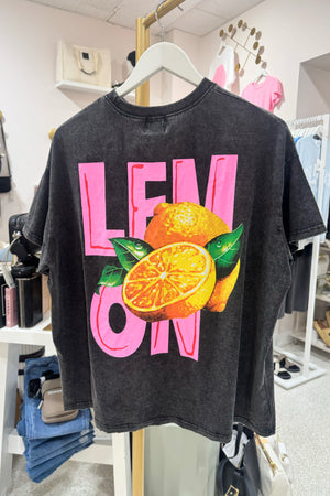 Chosen By Fifi & Annie Pink Lemonade Tee | Washed Black