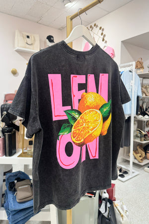 Chosen By Fifi & Annie Pink Lemonade Tee | Washed Black