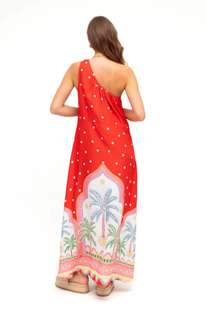 Chosen By Fifi & Annie Saphire One Shoulder Maxi Dress | Red