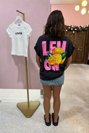 Chosen By Fifi & Annie Pink Lemonade Tee | Washed Black