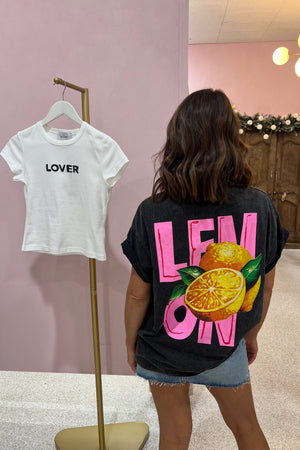 Chosen By Fifi & Annie Pink Lemonade Tee | Washed Black