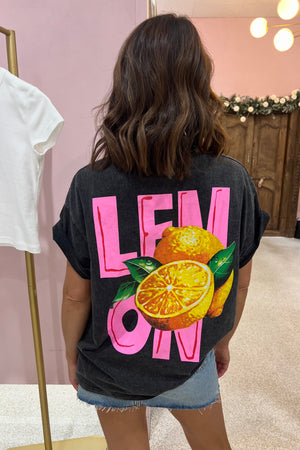 Chosen By Fifi & Annie Pink Lemonade Tee | Washed Black