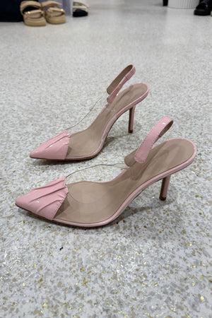 By Lana Wilkinson Remi Pump Heel | Vinylite/Pink Patent