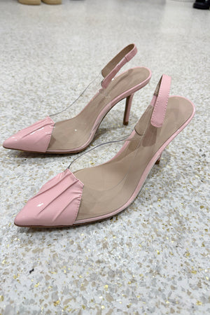 By Lana Wilkinson Remi Pump Heel | Vinylite/Pink Patent