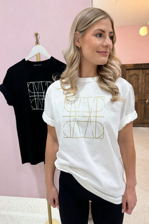 C&M Camilla & Marc Brooks Tee | Solf White / Gold