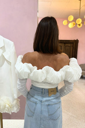 Acler Ambleside Off Shoulder Top | Ivory