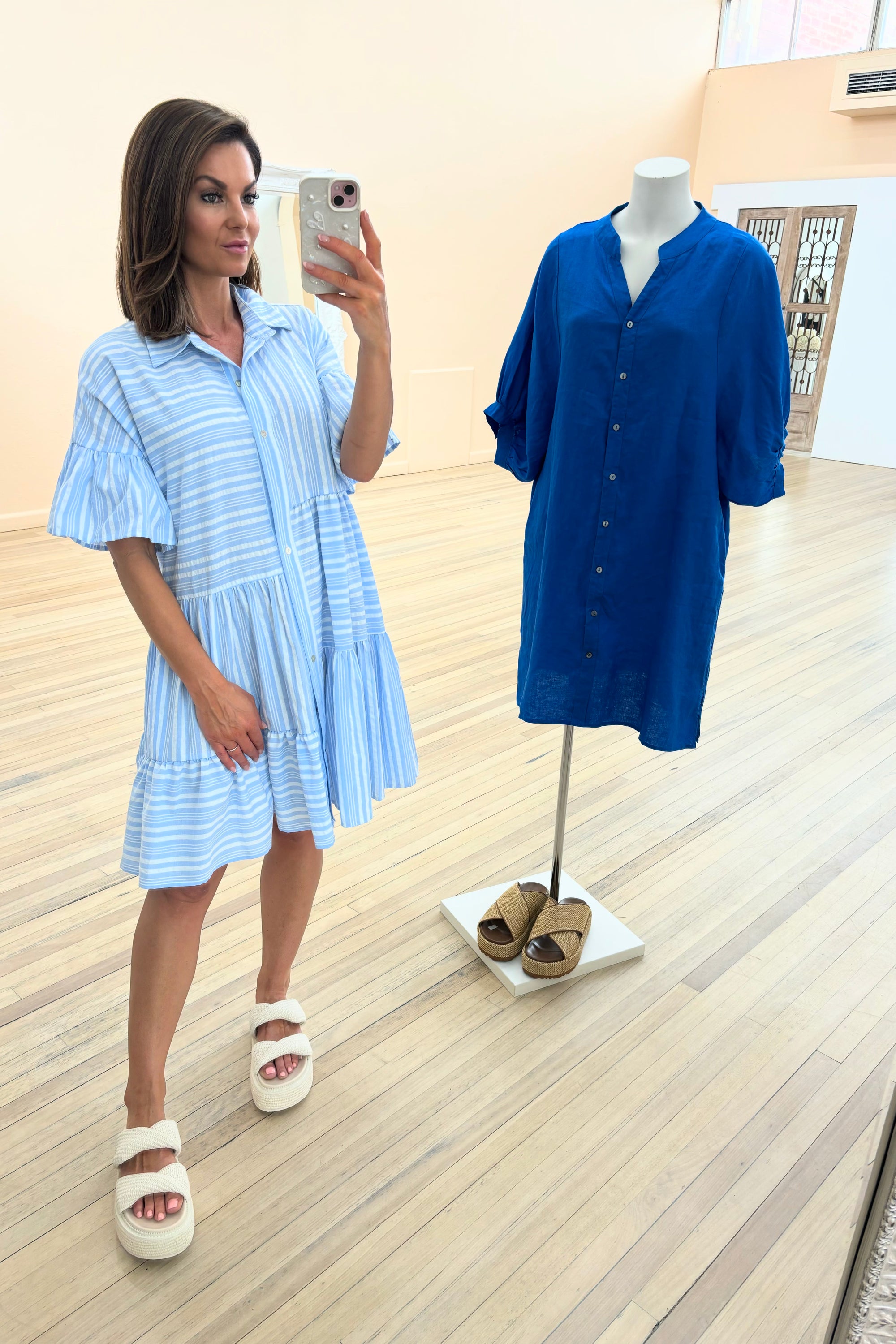 Chosen By Fifi & Annie Roxy Oversized Shirt Dress | Blue Stripe