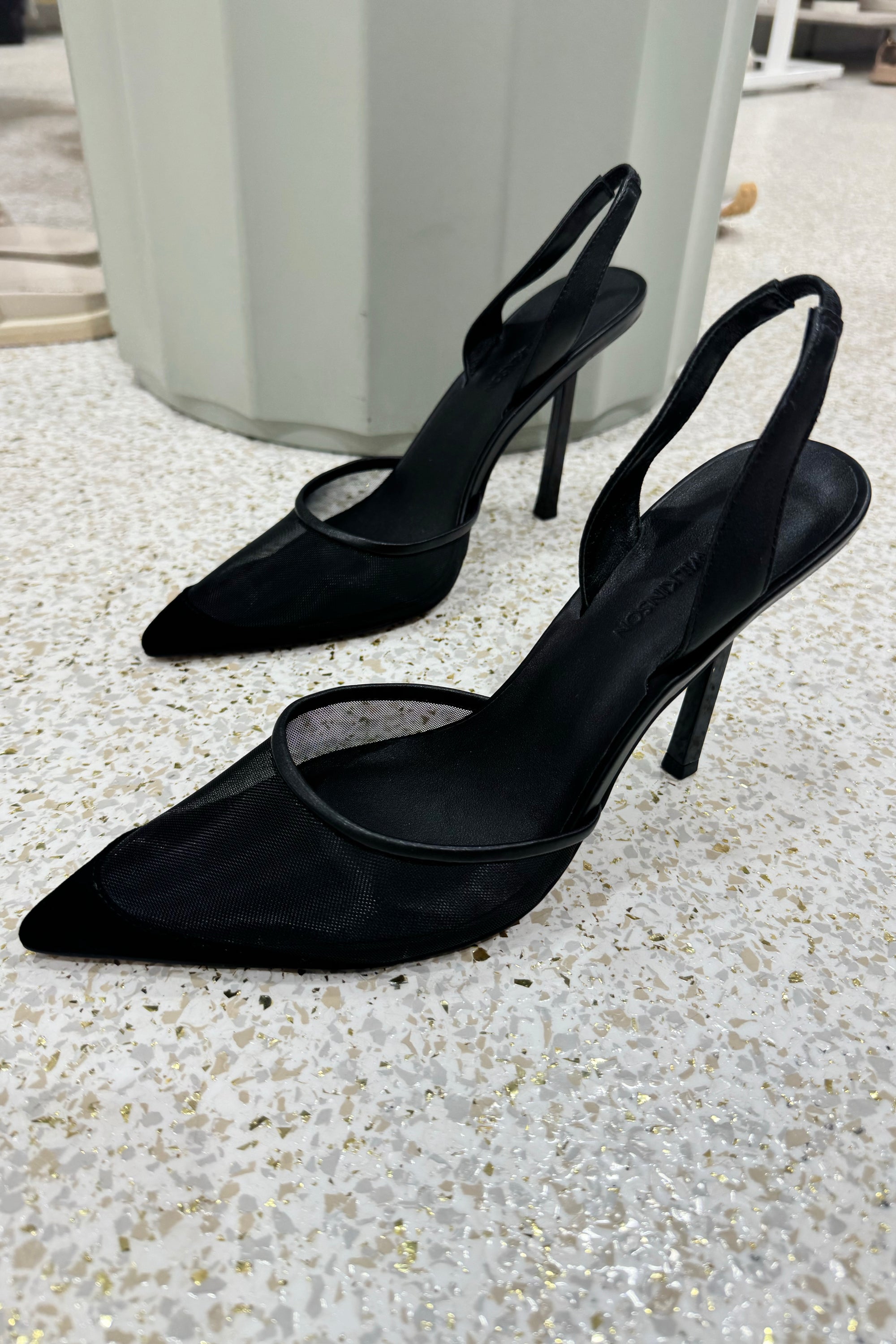 Lana Wilkinson Harley Slingback Heel | Black Mesh