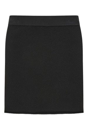 Bassike Textured Cotton Pique Knit Skirt | Black