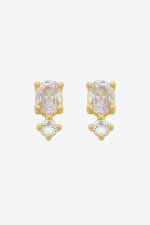 Liberte Nico CZ Stud | Gold clear