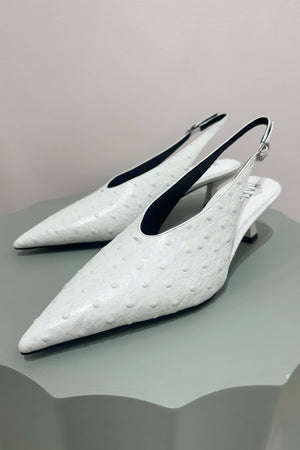 Hael & Jax Gimlet Low Pointed Pump | White