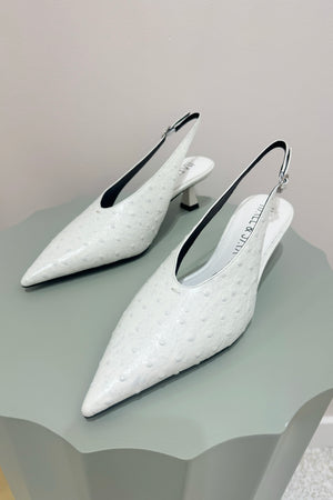 Hael & Jax Gimlet Low Pointed Pump | White