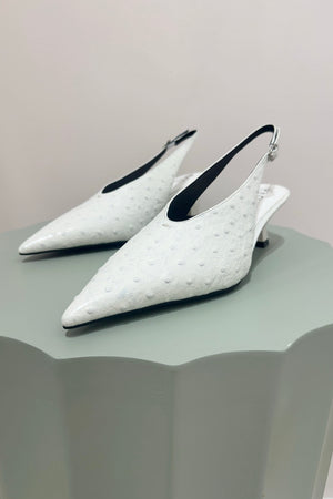 Hael & Jax Gimlet Low Pointed Pump | White