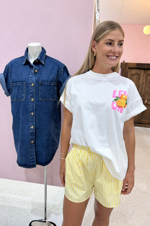 Chosen By Fifi & Annie Pink Lemonade Tee Set | White