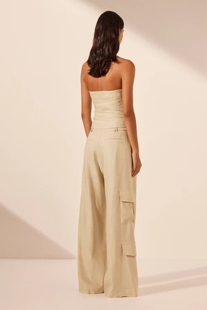 Shona Joy Kasbah Strapless Draped Bodice | Oyster