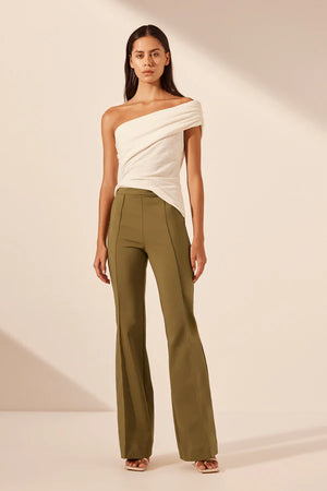 Shona Joy Lani Boot Cut Flared Pant | Army Green