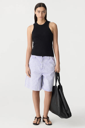 Bassike Denim Bermuda Short | Purple Motley