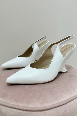 Lana Wilkinson Monique Slingback Wedge Heel | Ivory