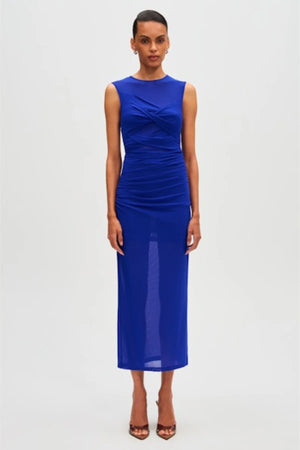 Misha Zoey Mesh Midi Dress | Royal Blue