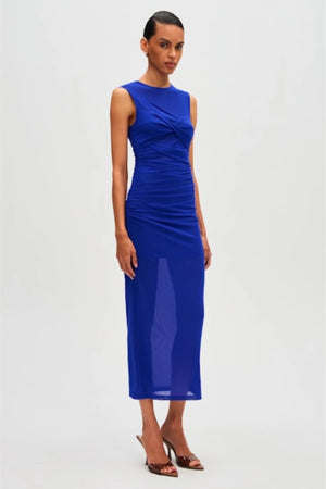 Misha Zoey Mesh Midi Dress | Royal Blue