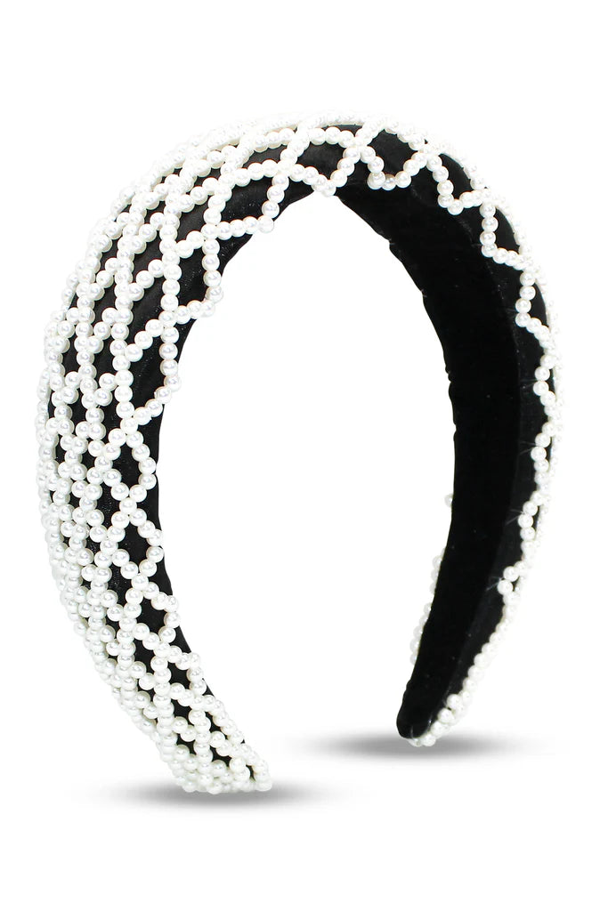 Morgan & Taylor Valencia Headband | Black/Pearl