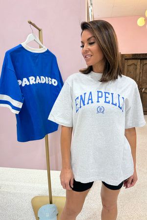 Ena Pelly Classic Collegiate Tee | White Marle