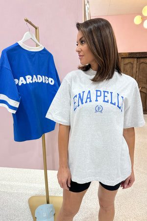 Ena Pelly Classic Collegiate Tee | White Marle