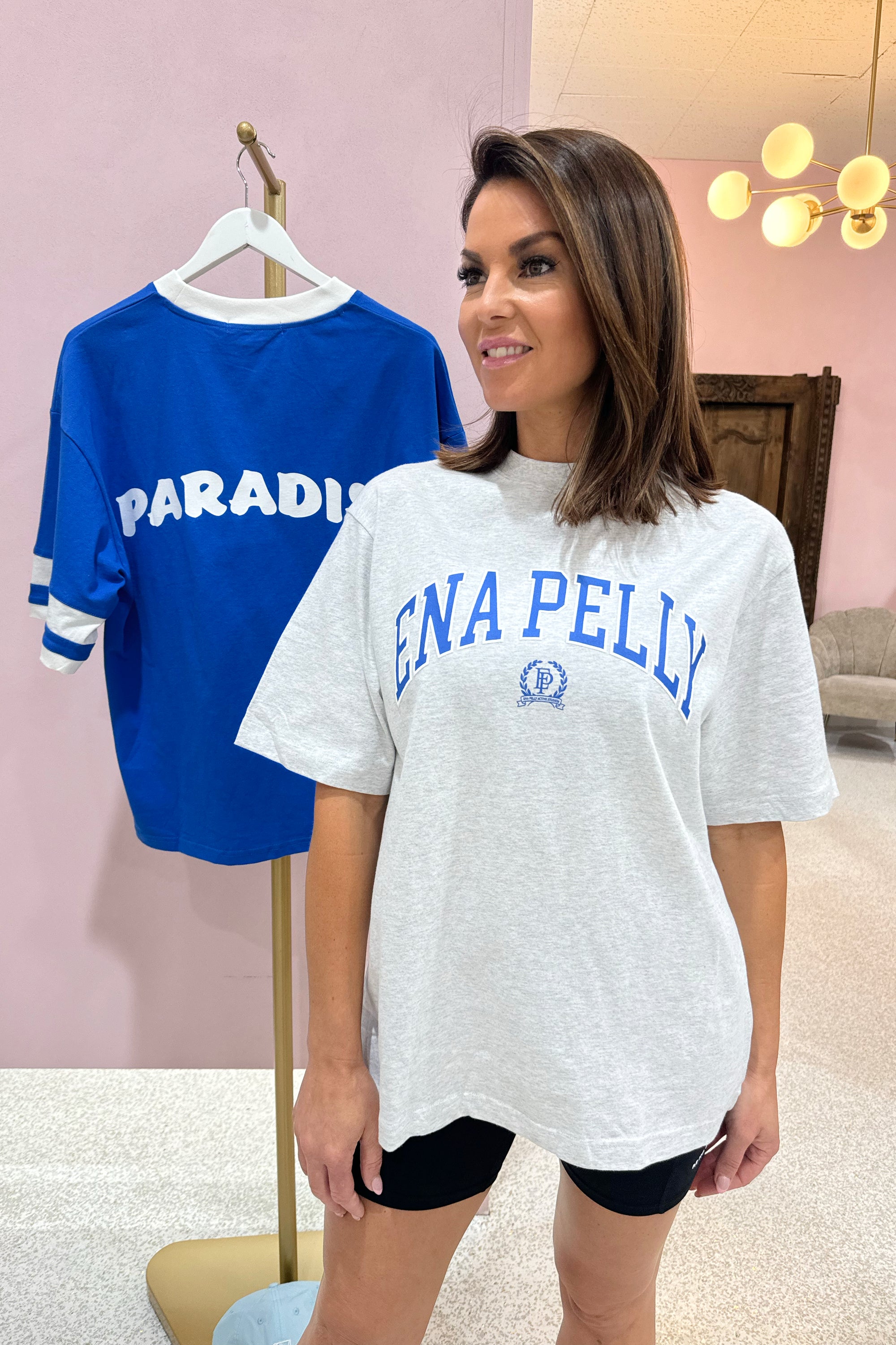 Ena Pelly Classic Collegiate Tee | White Marle