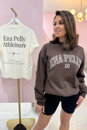 Ena Pelly Classic Collegiate Sweatshirt | Mocha