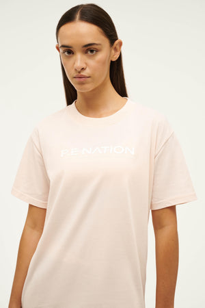 P.E Nation Aero Short Sleeve Tee | Blush / White