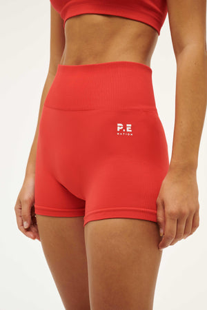 P.E Nation Restore Seamless 2.5 Bike Short | Poppy Red