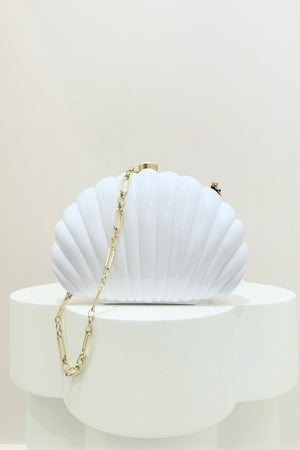 Olga Berg Pauly Shell Clutch | White