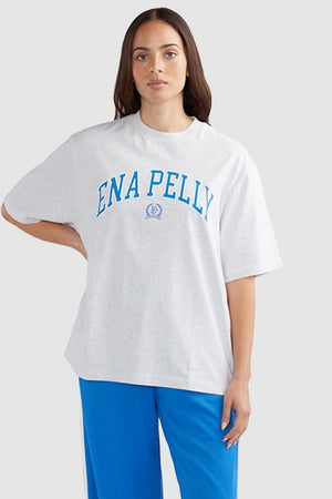 Ena Pelly Classic Collegiate Tee | White Marle