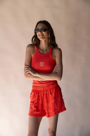 Araminta James Monogram Tank | Lobster Red