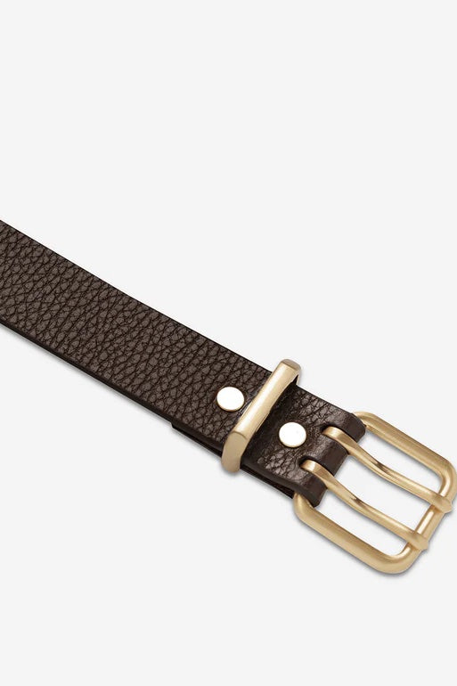 Status Anxiety Barely Moving Belt | Choc/Gold