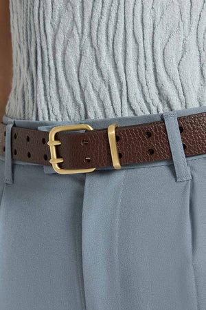 Status Anxiety Barely Moving Belt | Choc/Gold