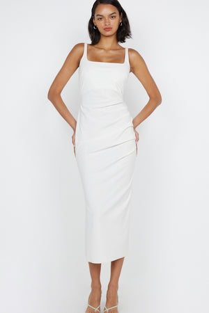 Bec + Bridge Aveline Tuck Midi Dress | White