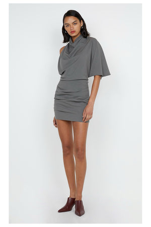 Bec + Bridge Sanja Asym Mini Dress | Elephant Grey