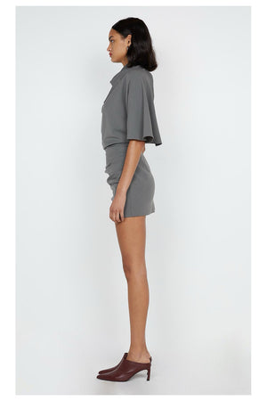 Bec + Bridge Sanja Asym Mini Dress | Elephant Grey