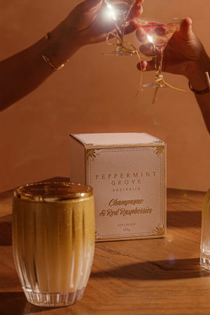 Peppermint Grove Large Candle | Champagne & Red Raspberries