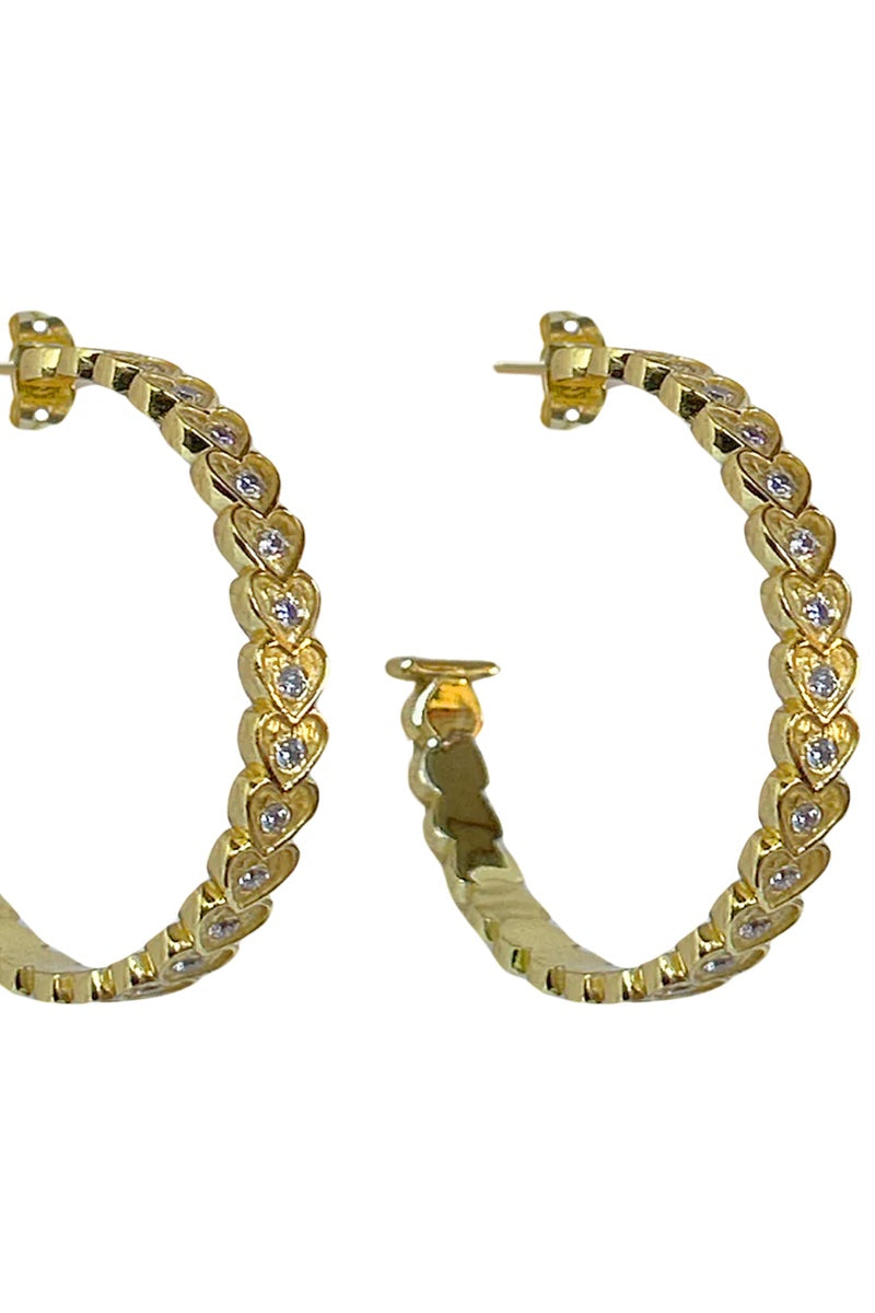 Mountain & Moon Amber Hoops | Gold & Crystal